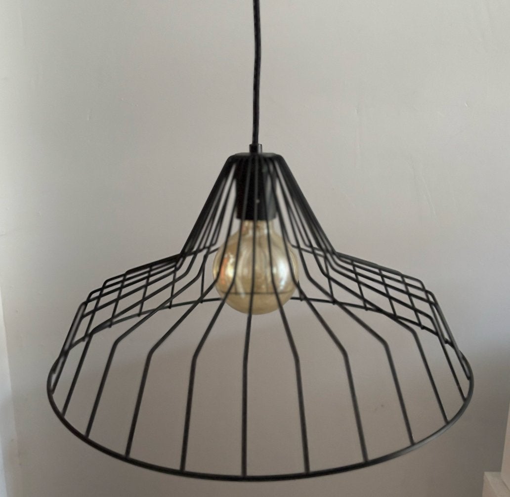 Zwarte draadlamp met E27 fitting, Ophalen, Gebruikt, Metaal, E27 (groot)