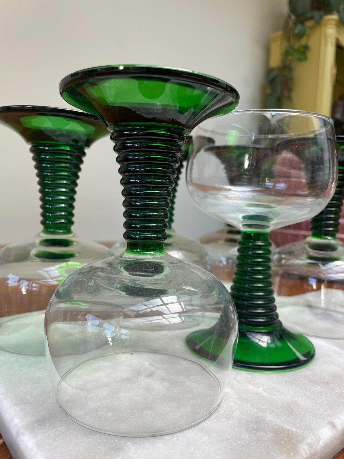 Vintage roemer groene glazen, Ophalen of Verzenden, Zo goed als nieuw, Overige typen
