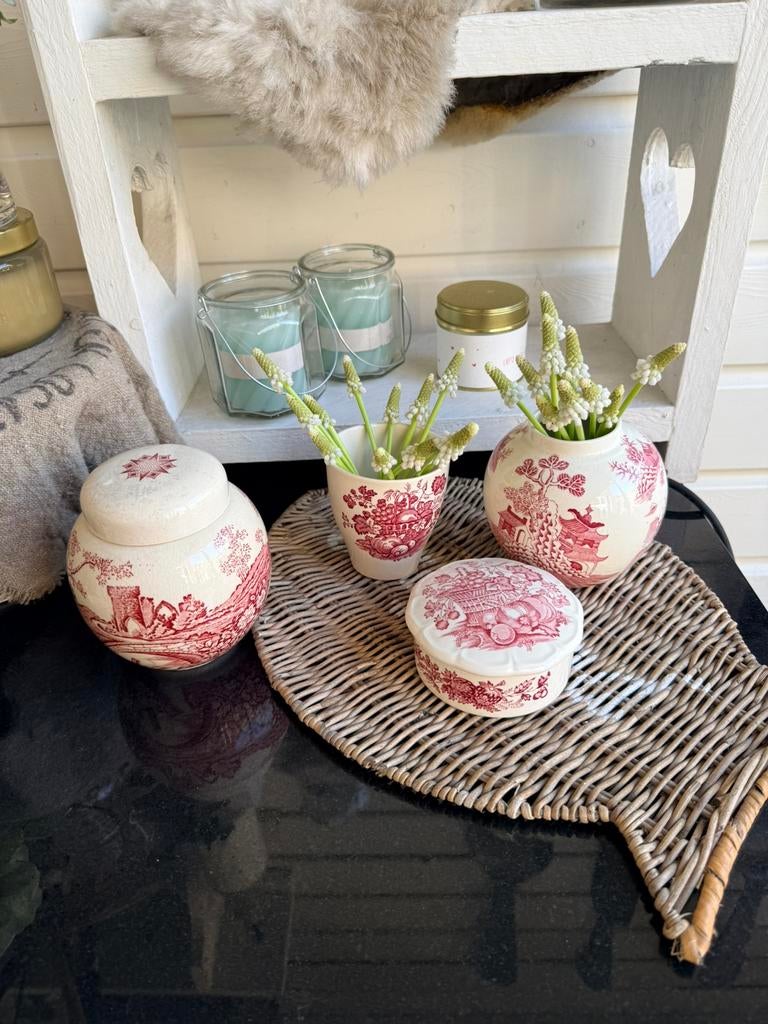 Mason’s Fruitbasket vaasjes en bonboniere en ansley pot, Antiek en Kunst, Ophalen