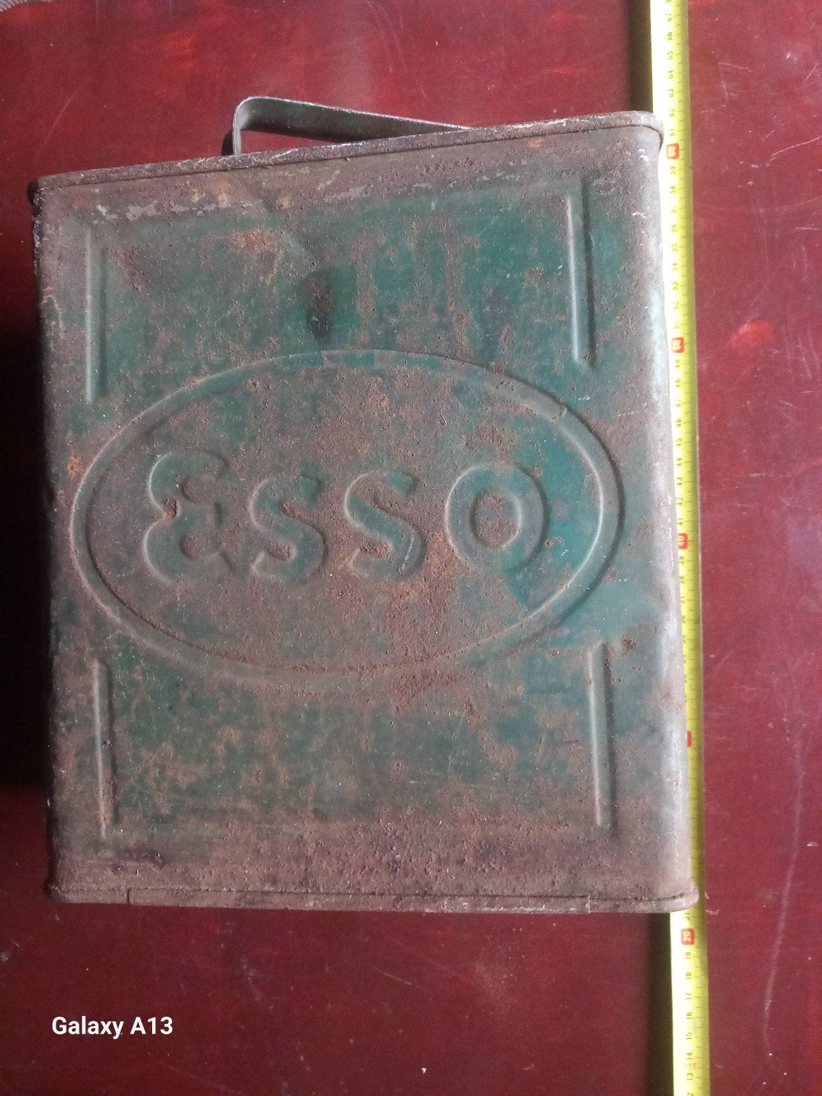 Vintage Esso benzine jerrycan - Groen, Gebruikt, Ophalen