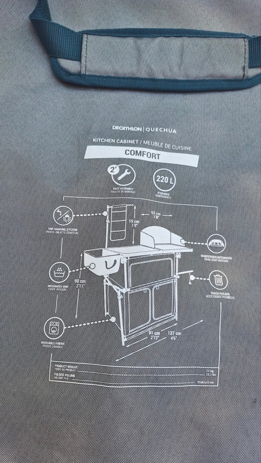 Quecha kitchen kabinet XL green, Ophalen, Gebruikt, Campingmeubel-accessoire
