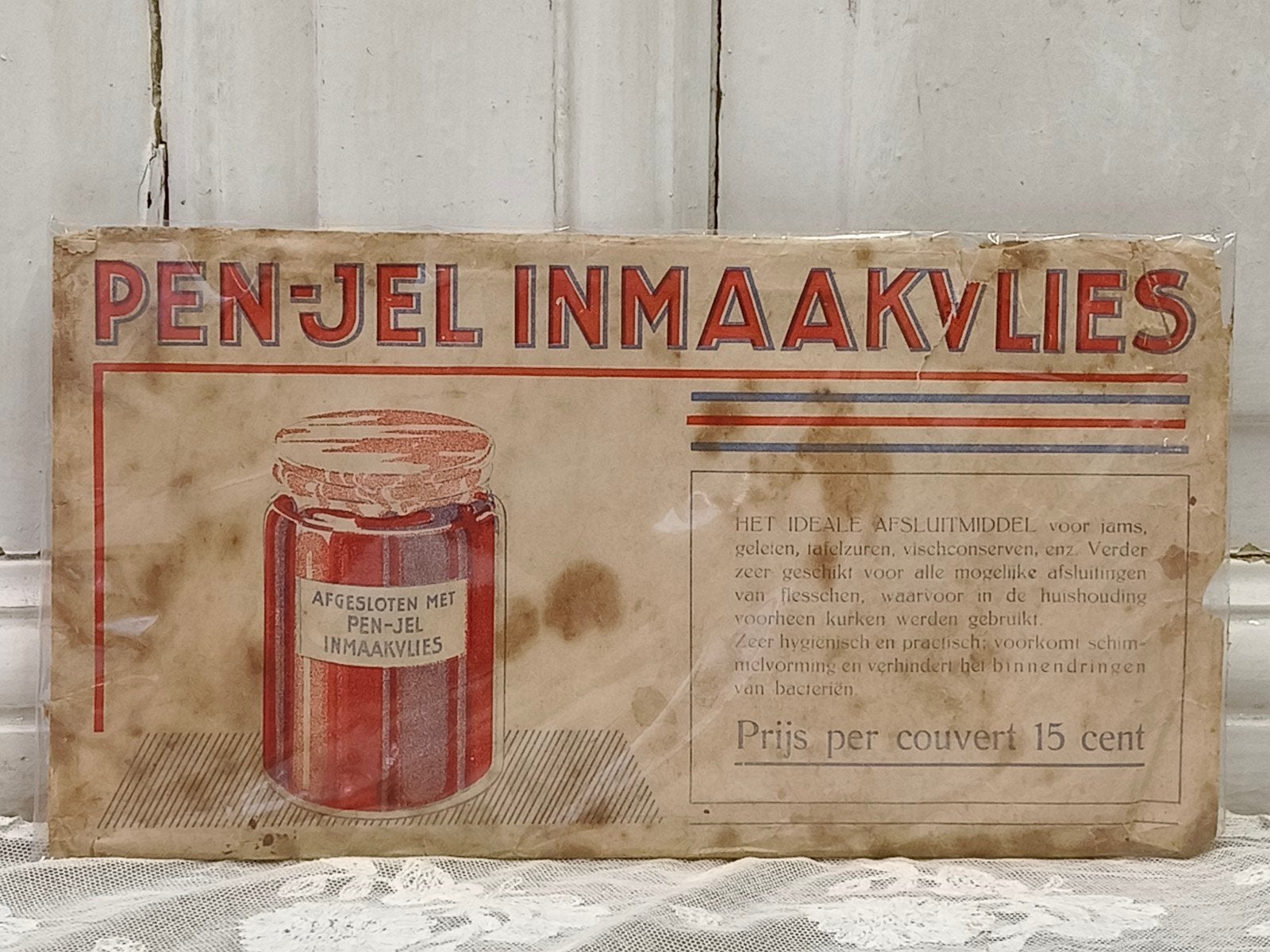Oude verpakking Pen-Jel inmaakvlies, Ophalen of Verzenden, Gebruikt