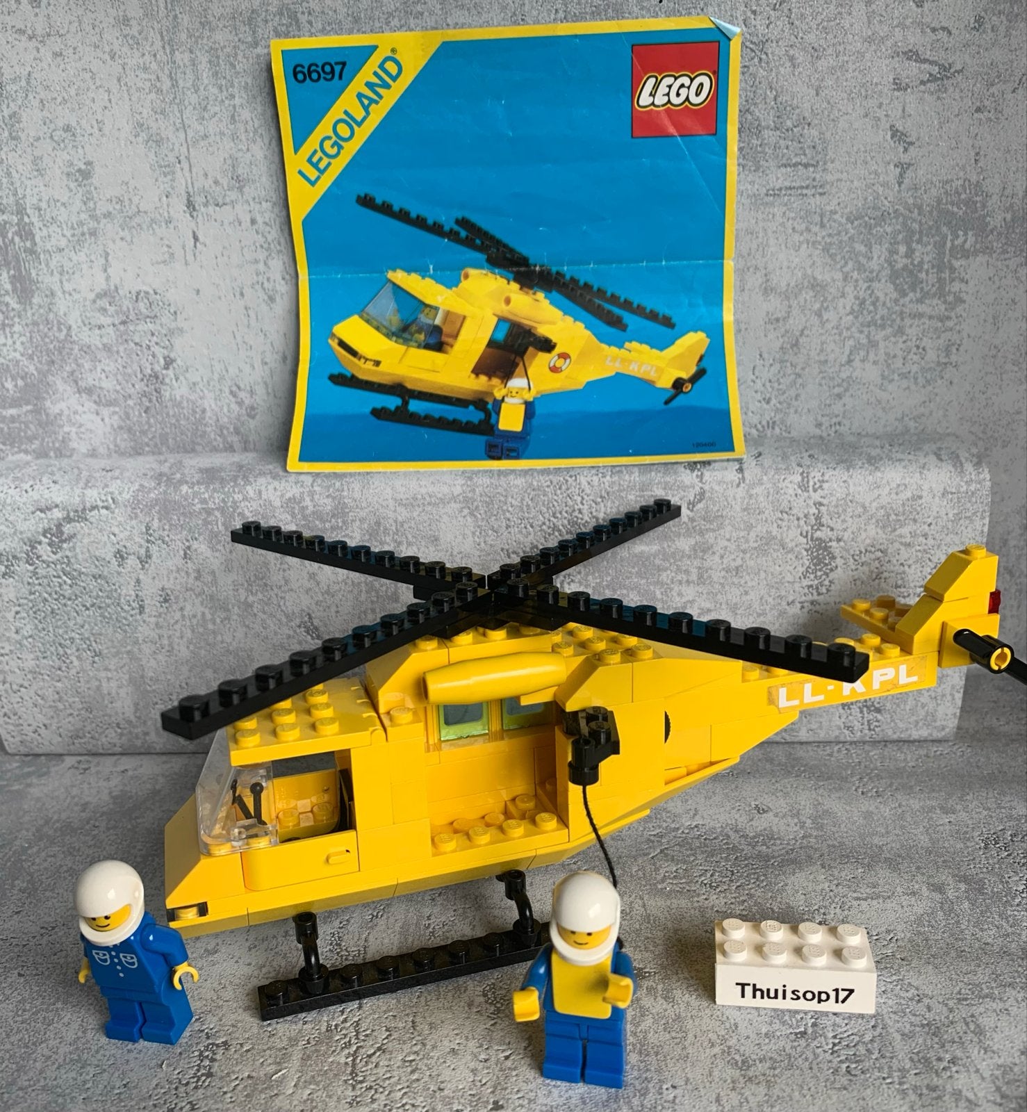 LEGO Legoland 6697 Helikopter met 2 minifiguren, Ophalen of Verzenden, Gebruikt