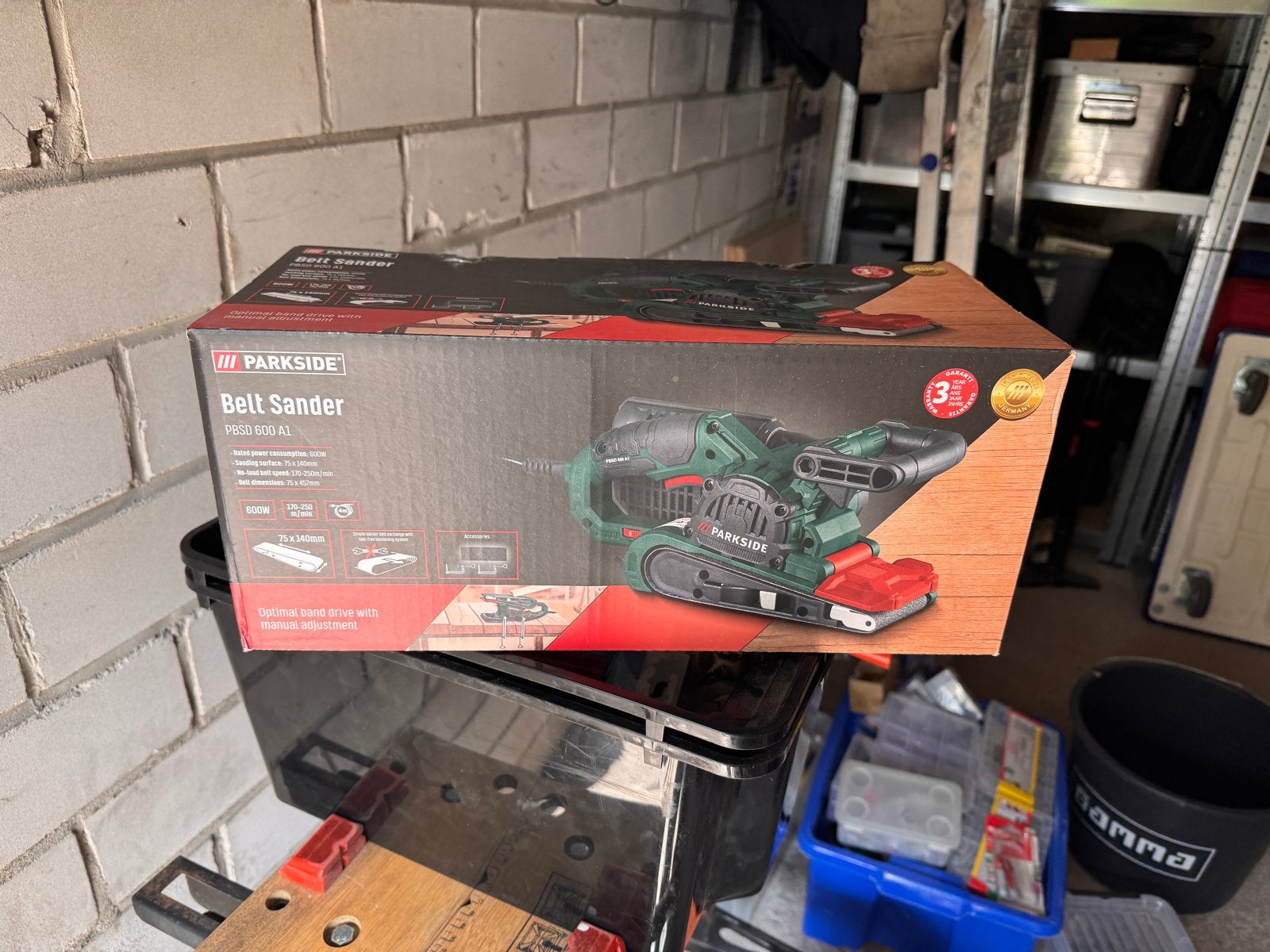 Parkside Bandschuurmachine PBSD 600 A1 - Nieuw in doos, Ophalen of Verzenden, Nieuw, Minder dan 600 watt, Bandschuurmachine