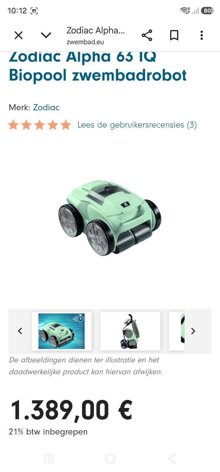 zwembad robot zodiac is bio zwemvijver robot
ophalen belgie, Ophalen