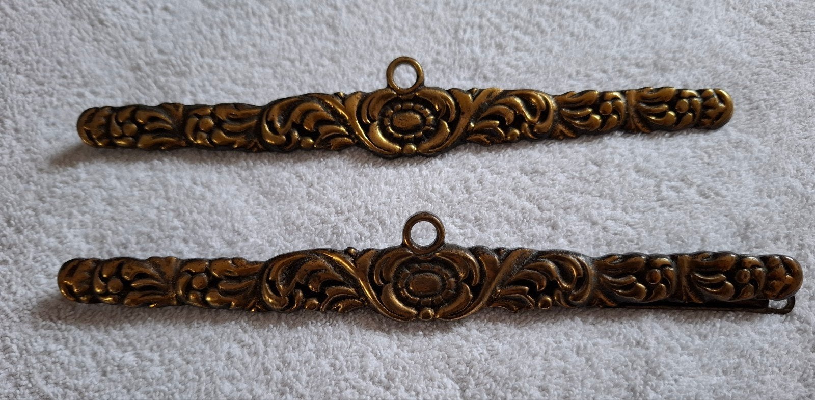2 Antieke beugels/beslag voor schellekoord - 21,5 cm, Ophalen of Verzenden