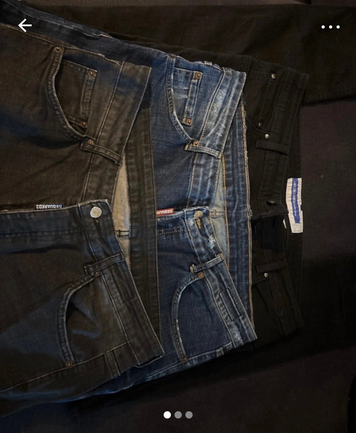Dsquared2 2 broeken en 1 jacob cohen broek, Ophalen of Verzenden, Gedragen, Blauw, Overige jeansmaten