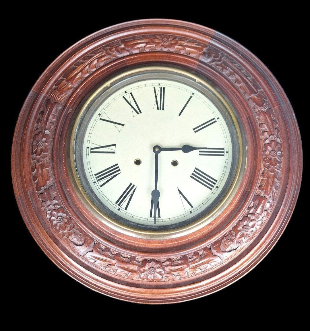 Prachtige Eiken Wandklok - ca. 1900, Antiek en Kunst, Ophalen of Verzenden