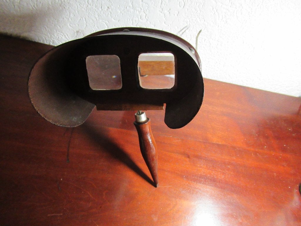STEREO KIJKER antiek mahonie hout Ivens & Co € 100, Ophalen of Verzenden