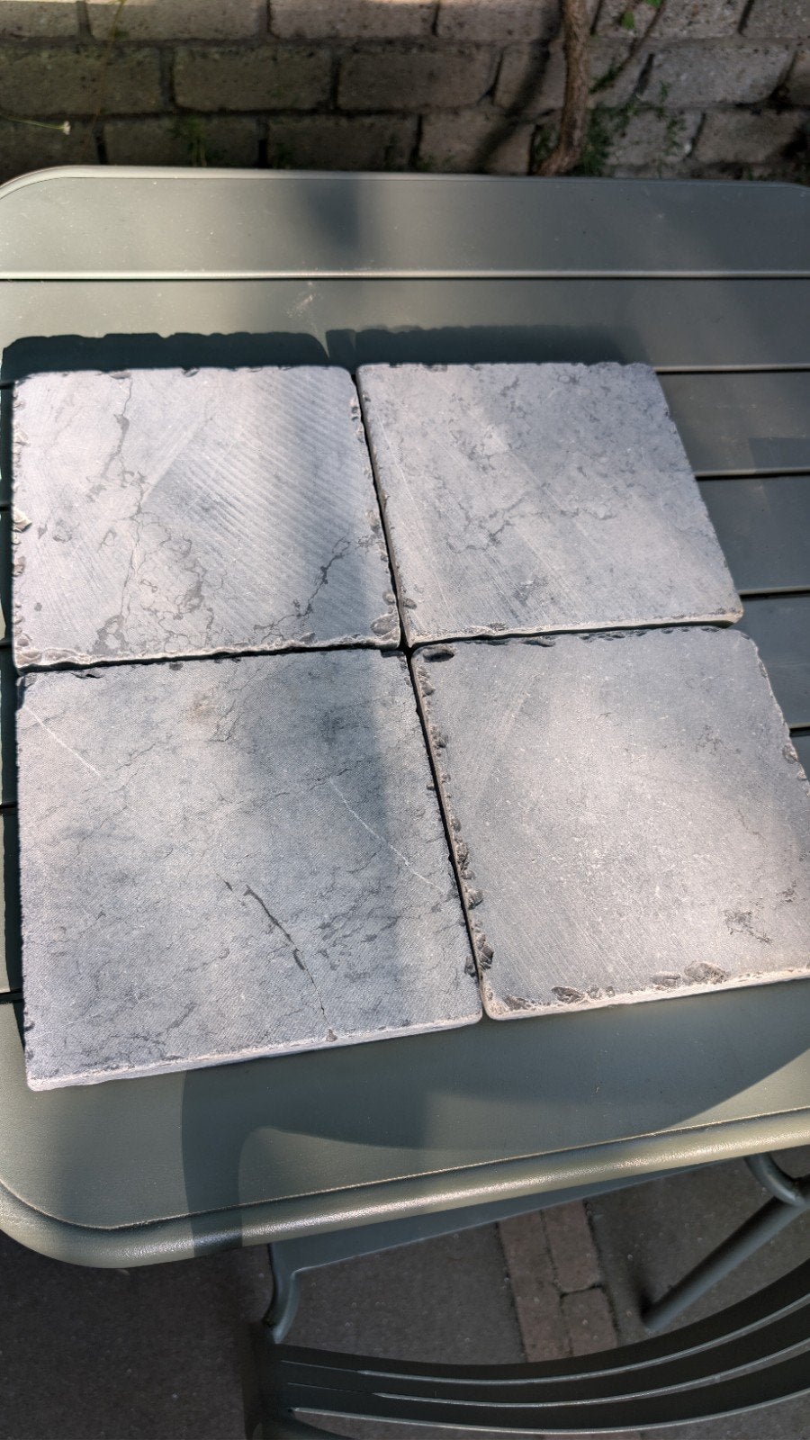 Blauwe tegels, natuursteen getrommeld,  20x20x2, 70 stuks/3m, Ophalen, Nieuw, 20 tot 40 cm, Minder dan 5 m²