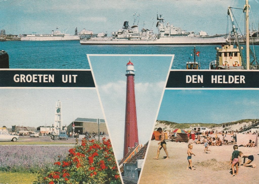 DEN HELDER Marineschip Station Vuurtoren Strand Groeten, Verzenden, 1960 tot 1980, Gelopen, Noord-Holland