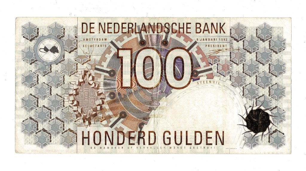 100 gulden 1992 Steenuil (licht bruin serienummer) Zie scans, Ophalen of Verzenden, 100 gulden, Los biljet
