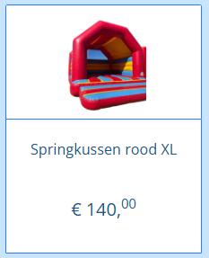 Springkussen rood XL te huur, Hobby en Vrije tijd, Feestartikelen | Verhuur, Zo goed als nieuw, Overige, Ophalen