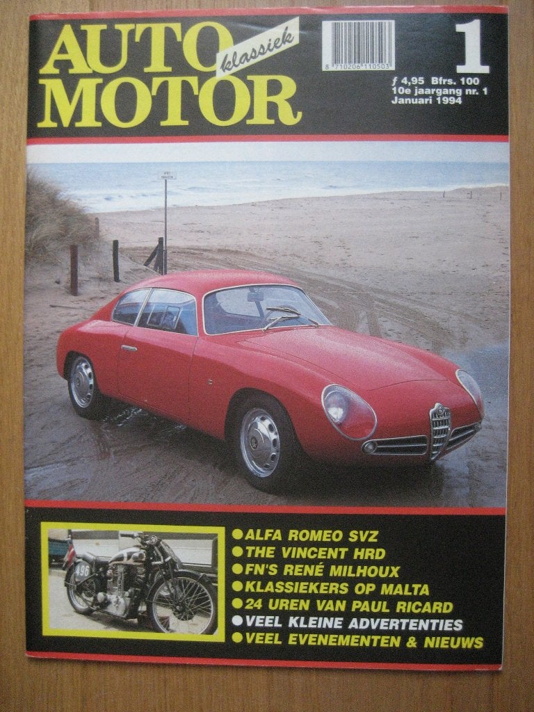Auto Motor Klassiek 1 1994 Alfa Romeo SVZ, The Vincent HRD, Verzenden, Nieuw, Alfa Romeo