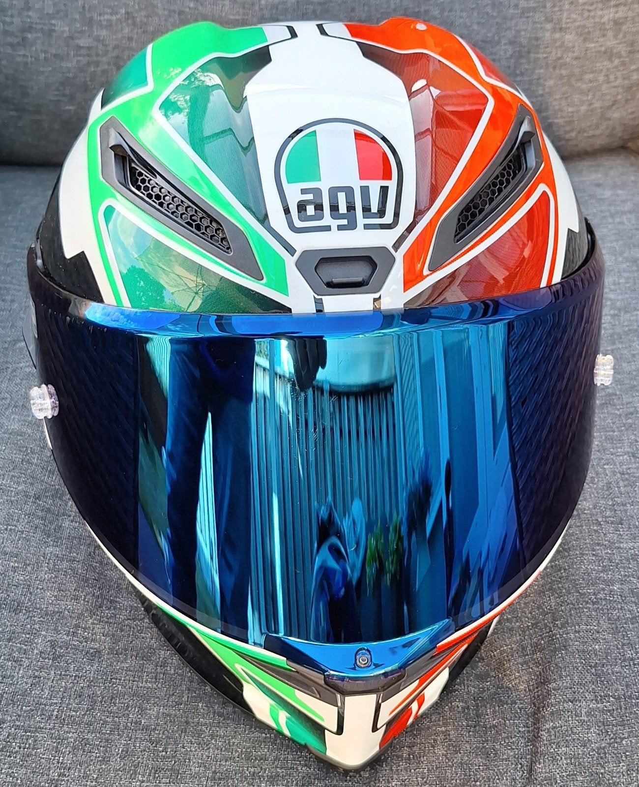 ❗️AGV Corsa R black / Italy🏍 (XL) blauw spiegelvizier ❗️, Ophalen, XL, Tweedehands, Integraalhelm