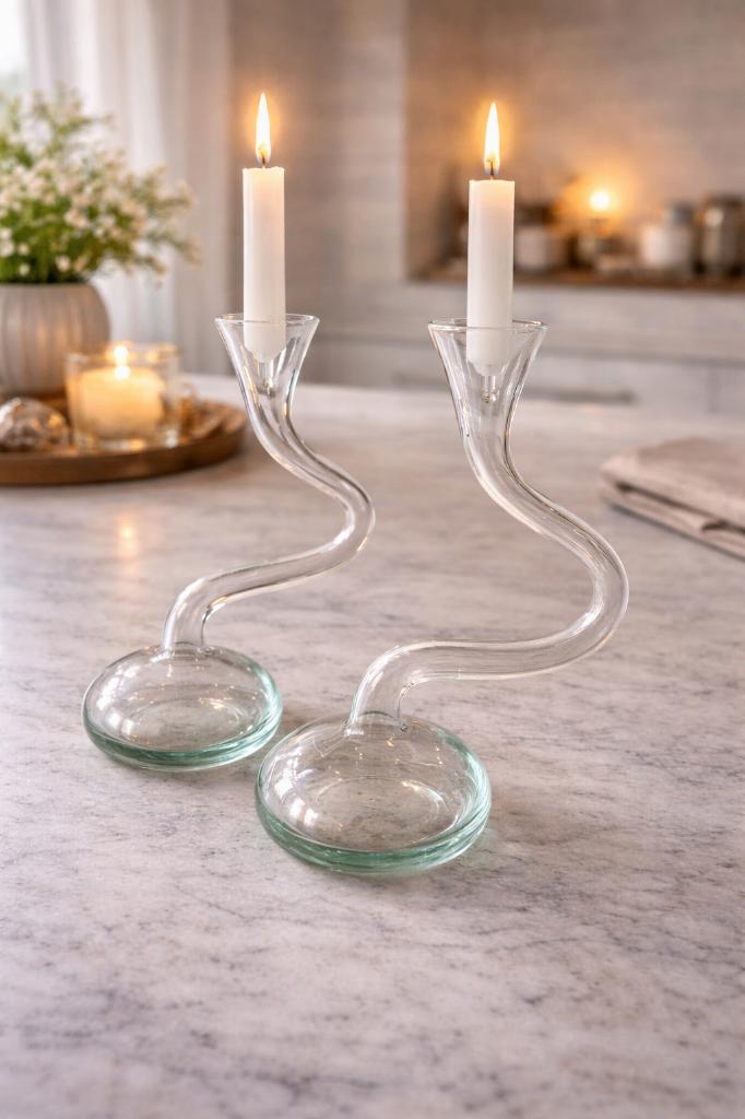2 kristalglazen swirl vazen in Murano-stijl., Ophalen of Verzenden