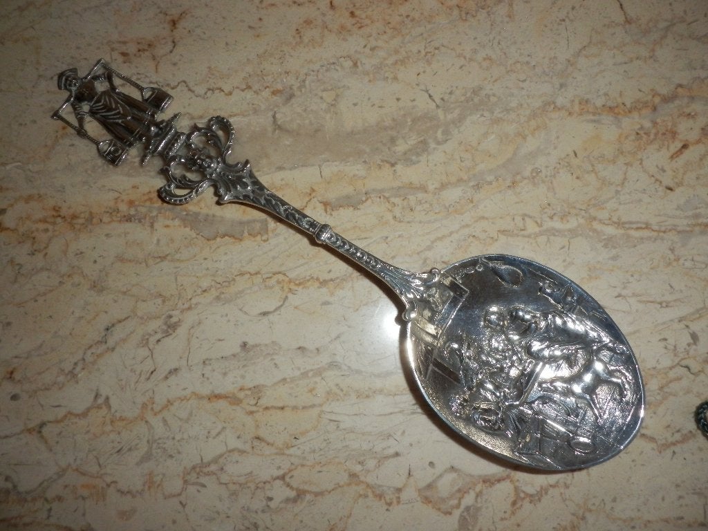 Antiek zilveren sierlepel, Antiek en Kunst, Ophalen of Verzenden