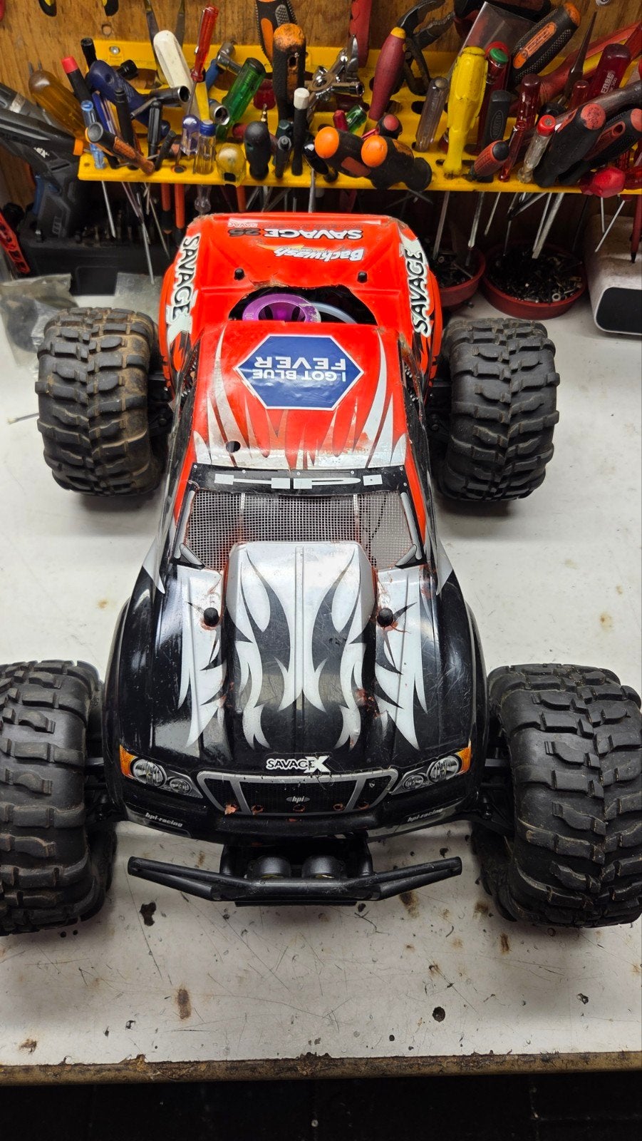 Te koop leuke hpi savage, Gebruikt, Ophalen of Verzenden, Auto onroad, Schaal 1:8