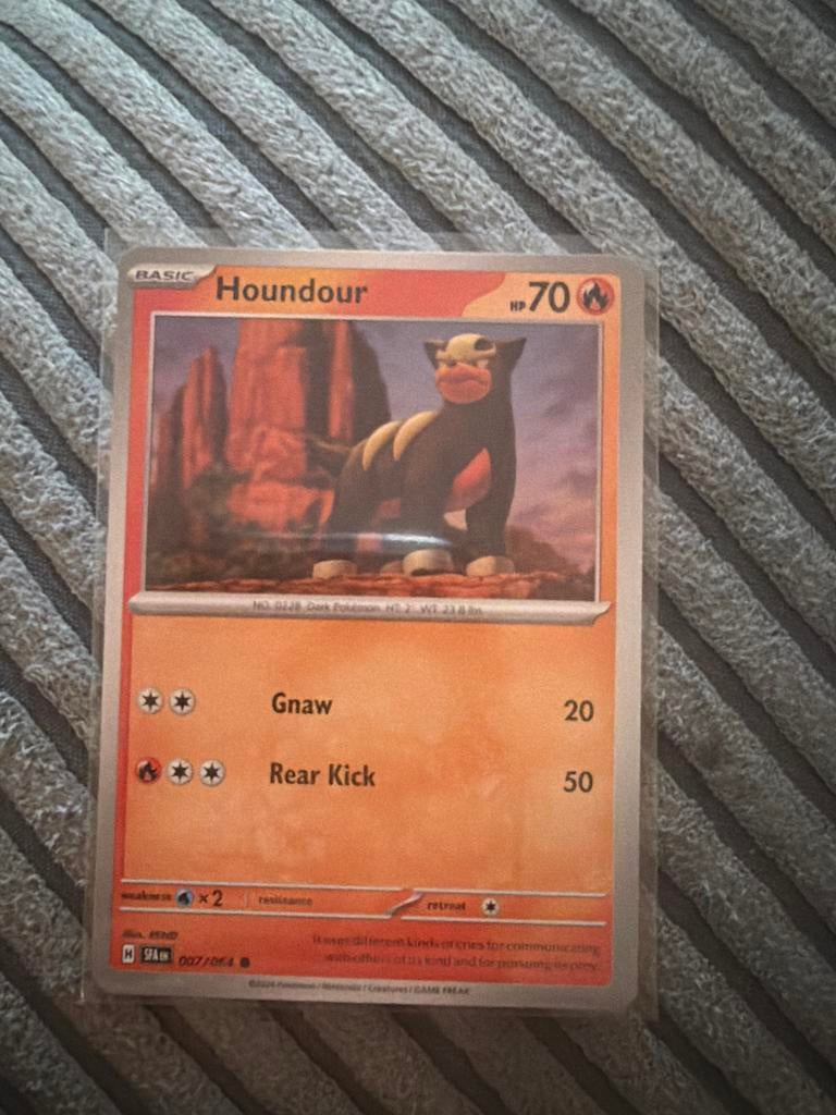 Pokémon Kaart Houndour 007/064 - Basic HP 70, Ophalen of Verzenden, Gebruikt, Losse kaart