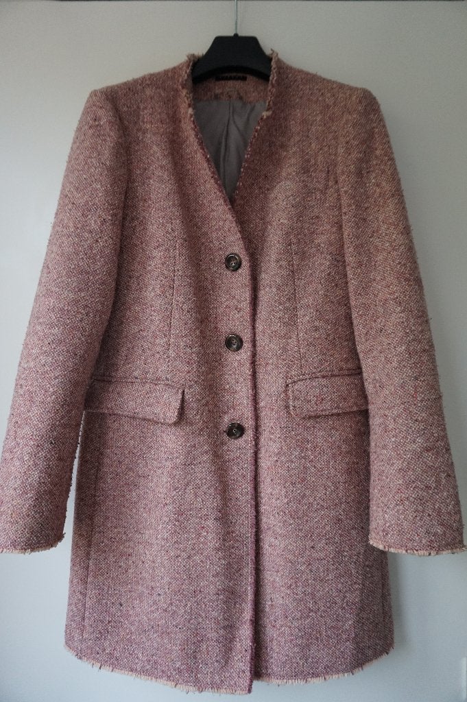 Sisley roze jas mantel met wol maat 36 trench coat tussenjas, Sisley, Ophalen of Verzenden, Zo goed als nieuw, Roze