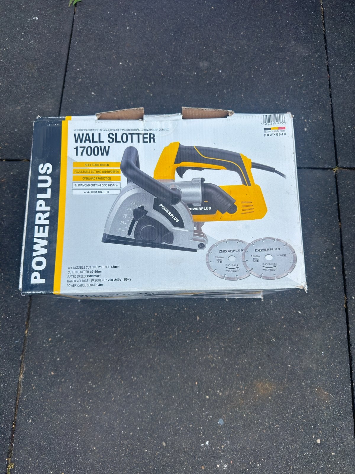 PowerPlus Wall Slotter 1700W muurfrees, Ophalen of Verzenden, Gebruikt