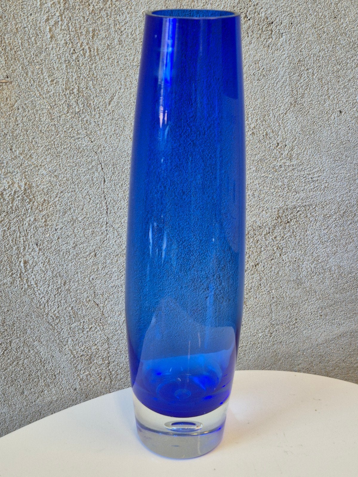 Vintage Åseda Glazen Torpedovaas Bo Borgström Kobaltblauw 30, Blauw, 30 cm, Ophalen of Verzenden, Glas