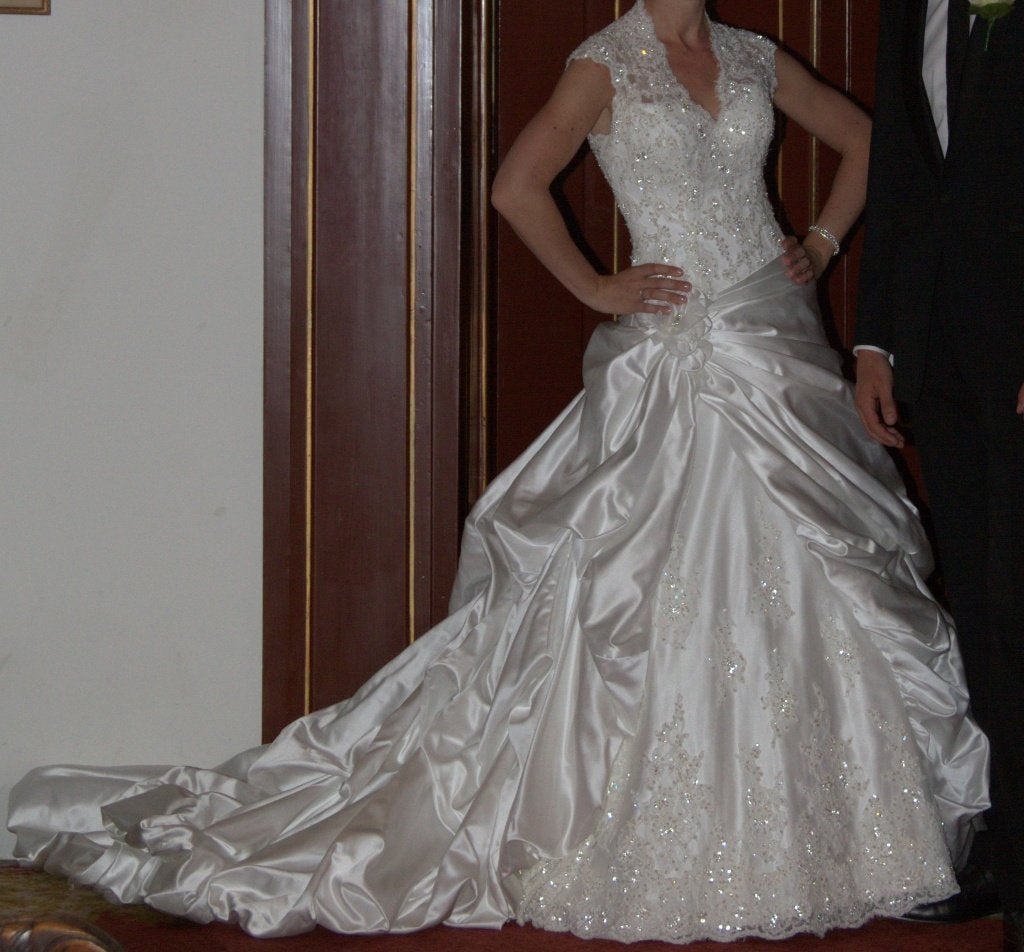 Trouwjurk Maggie Sottero Perla Lynette, Ophalen, Trouwjurk, Wit, Maggie Sottero