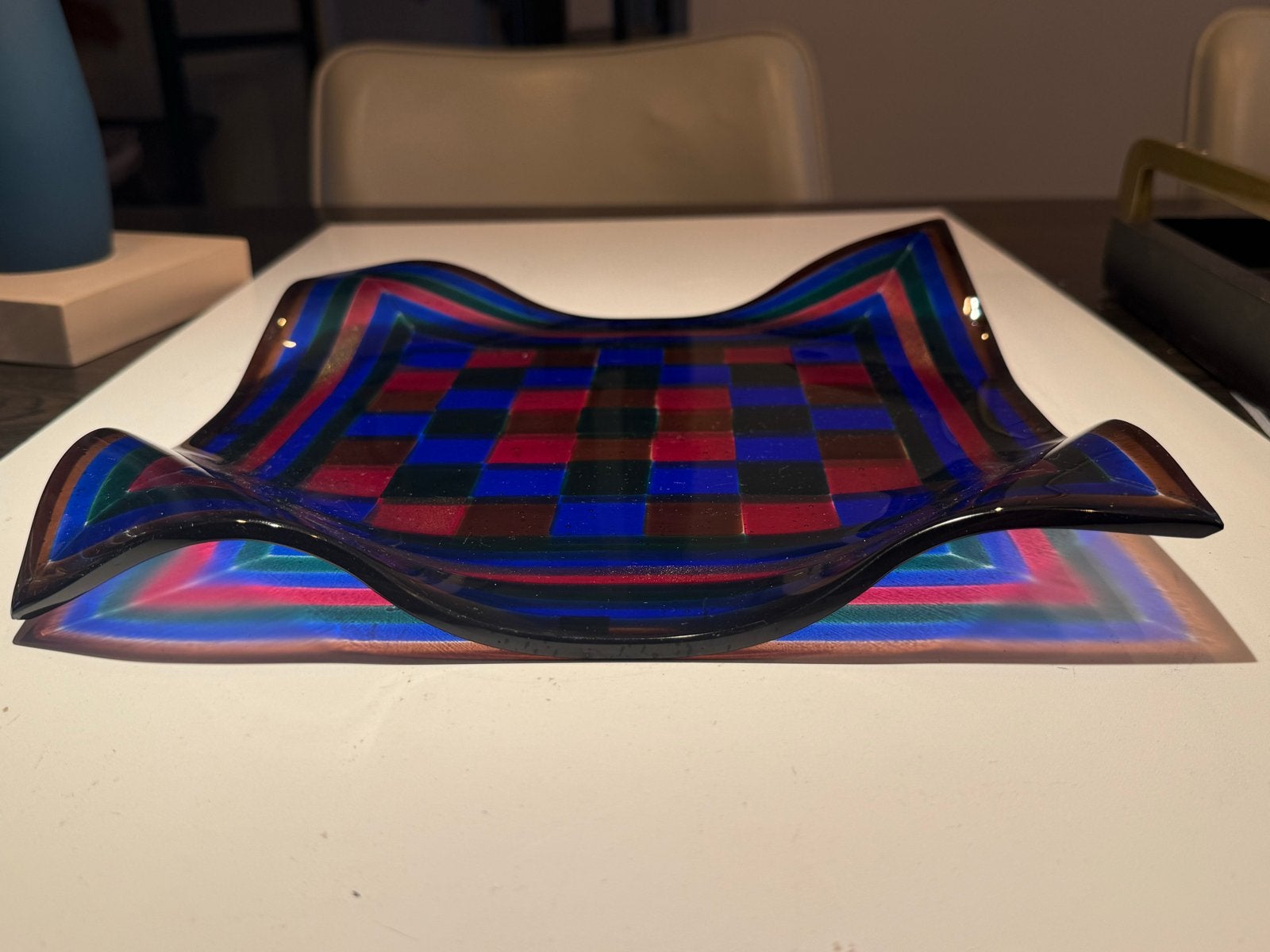 Frank van der Ham Serica Glasobject 1986 - Glasfusing, Antiek en Kunst, Kunst | Designobjecten, Glas, Meerkleurig, Object, Ophalen of Verzenden