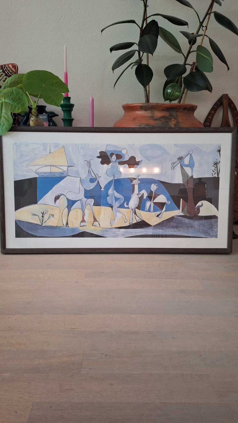 Ingelijste reproductie van Picasso's 'La Joie de Vivre', Antiek en Kunst, Ophalen