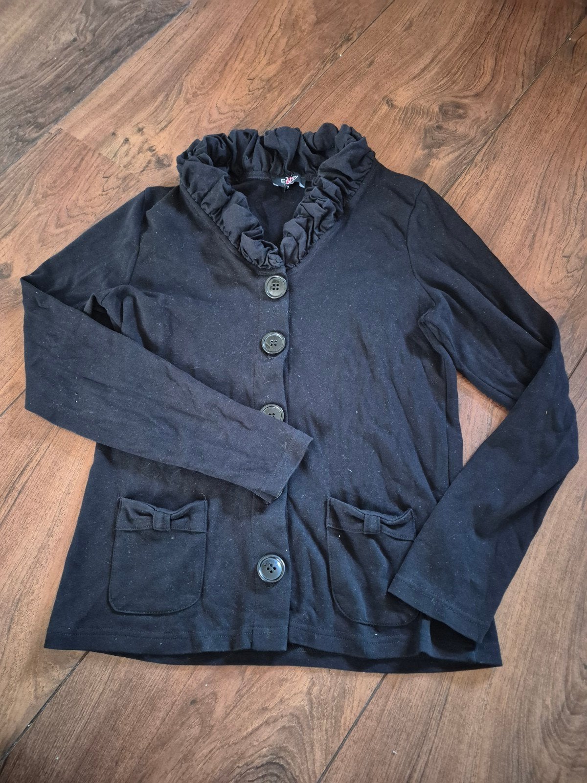 Zwart vestje met ruches van Enjoy, Zwart, Maat 42/44 (L), Enjoy, Ophalen of Verzenden