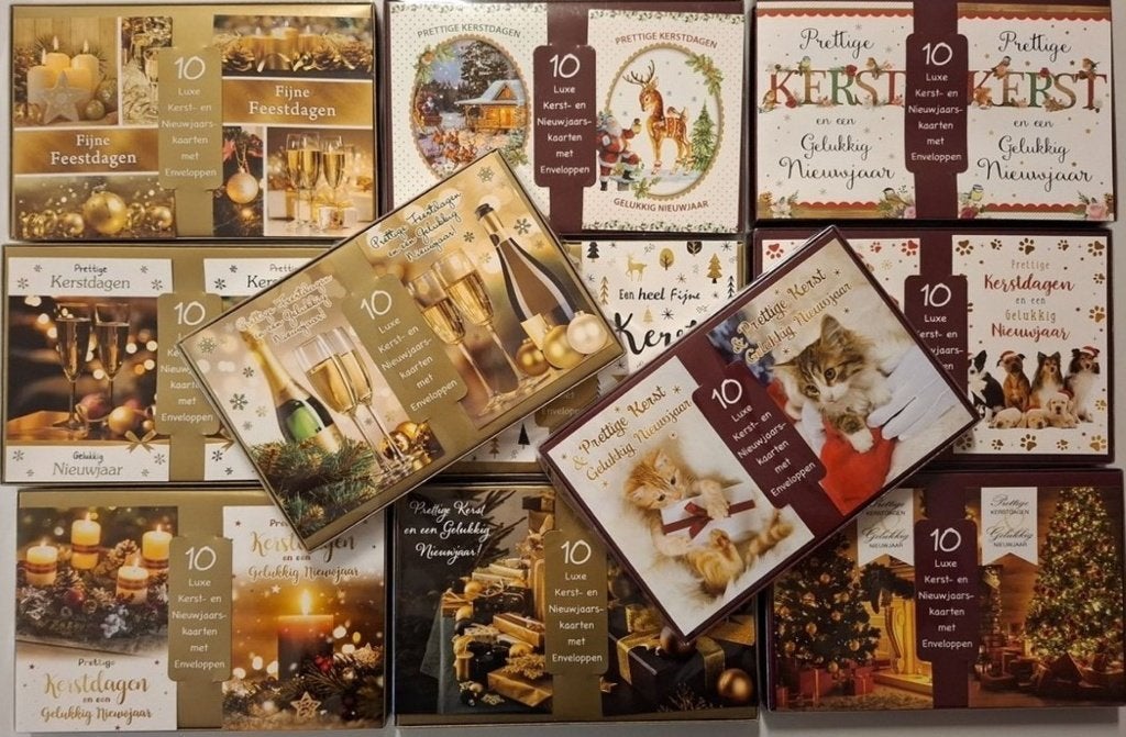 Partij 1100  Kerstkaarten met envelop (110 x10kaarten), Ophalen of Verzenden, Nieuw