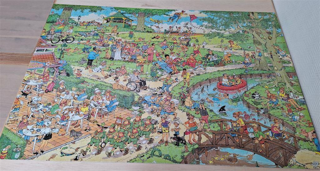Jan van Haasteren, Het Park, 2998 stukjes, nr 01496, Ophalen of Verzenden, Meer dan 1500 stukjes, Gebruikt, Legpuzzel