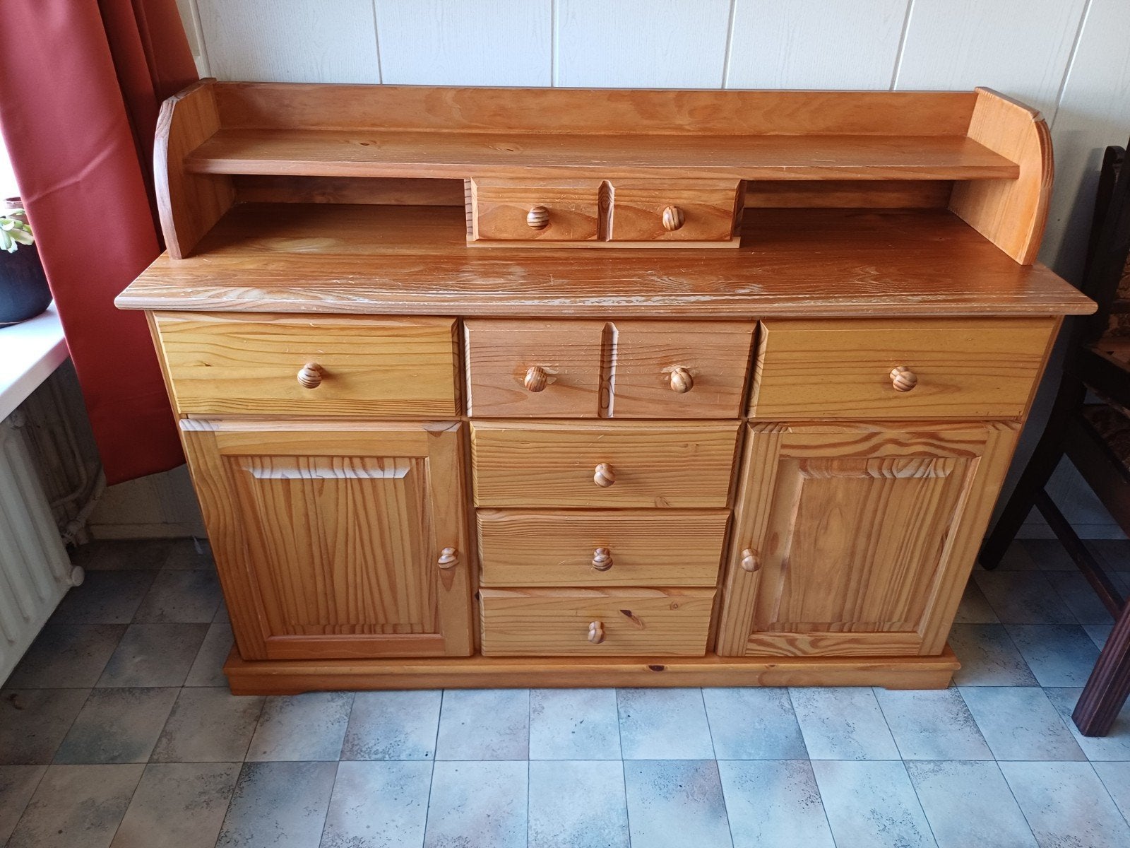 Dressoir, grenen,breedte 134 cm,diepte 45 cm,hoogte 103 cm., Ophalen, Gebruikt, 100 tot 150 cm, Grenenhout