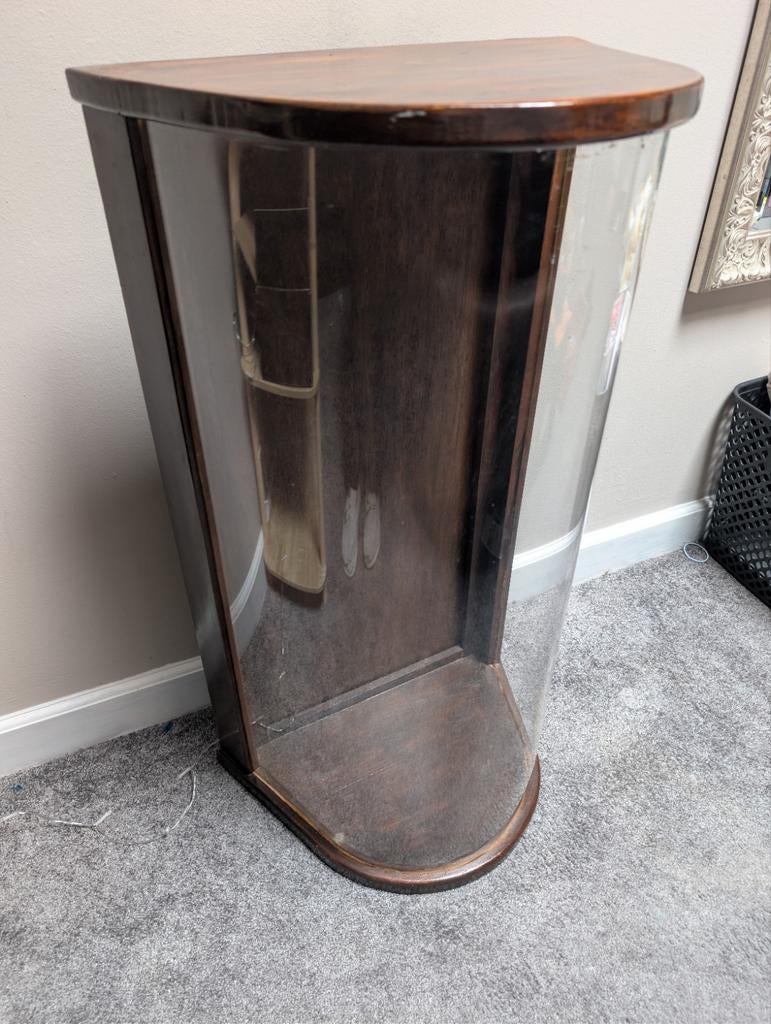 Vintage hoekkastje, 80x45 cm, Met plank(en), Minder dan 50 cm, Gebruikt, Glas