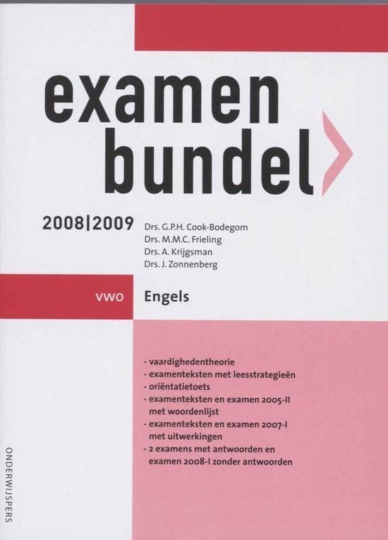 Examenbundel 2008/2009 Vwo Engels, Ophalen of Verzenden, Zo goed als nieuw, VWO, Engels