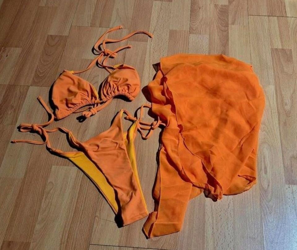 Nieuwe oranje bikini maat 2XL met omslagdoek, Ophalen of Verzenden, Nieuw, Oranje, Bikini
