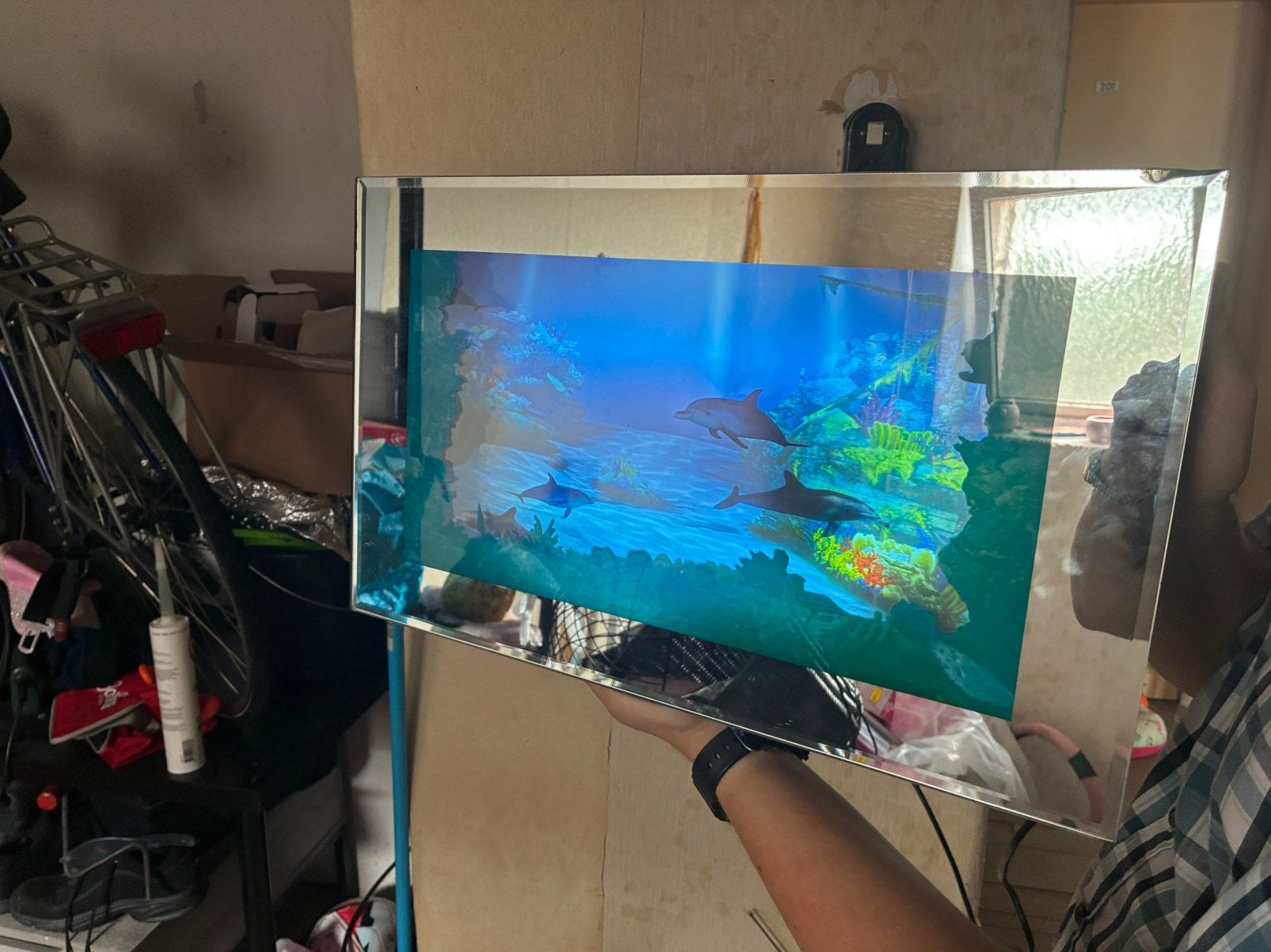 Mooie bijzondere dolfijnenlamp, Huis en Inrichting, Ophalen of Verzenden, Gebruikt