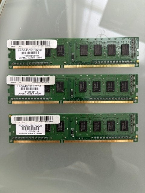 Koopje: Intern geheugen 6GB (3x2GB), Computers en Software, Gebruikt, DDR3, Ophalen of Verzenden, Desktop