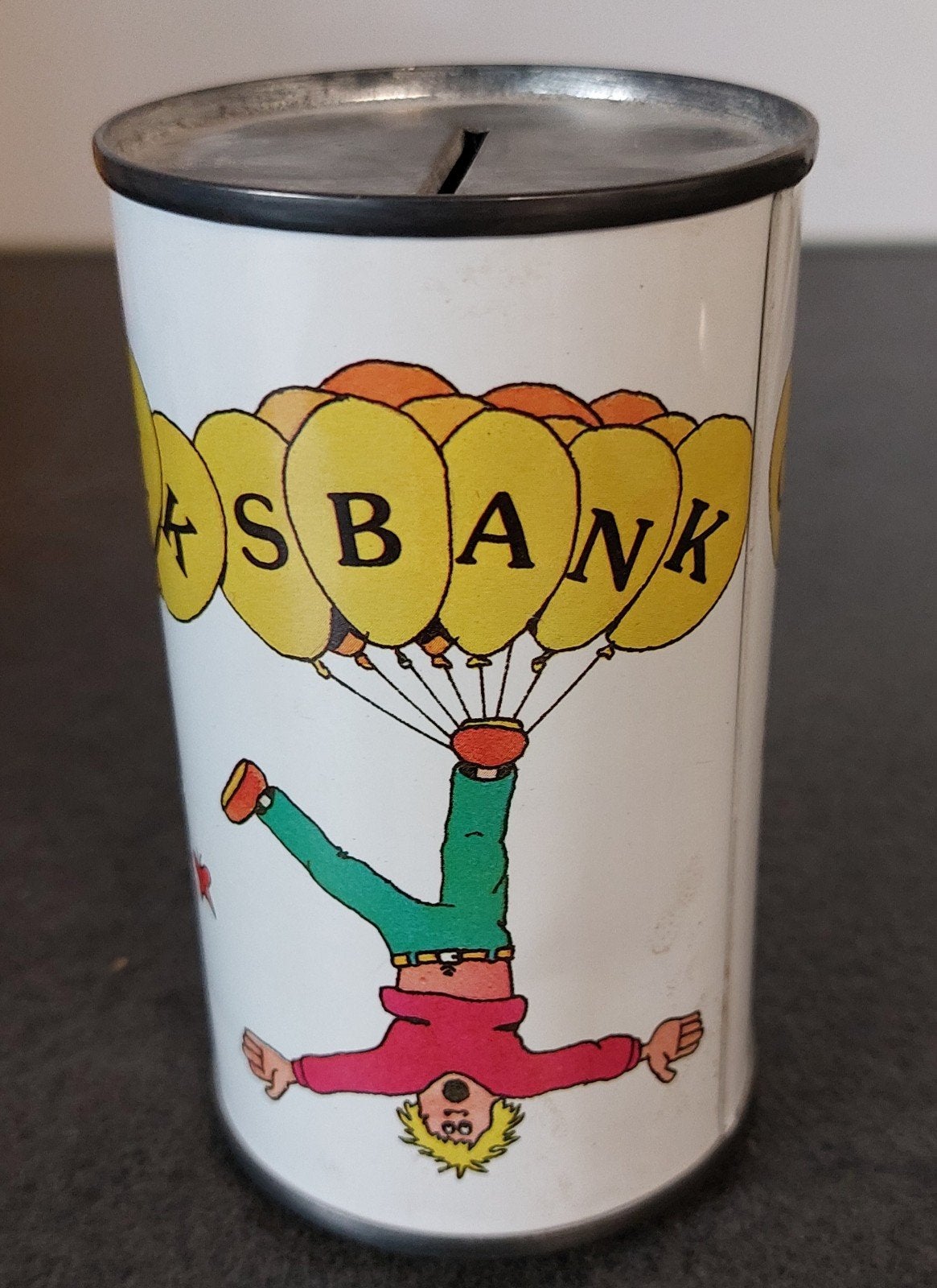 Vintage blikken Spaarpot Centale Volksbank, Ophalen of Verzenden, Gebruikt, Metaal of Blik, Overige thema's