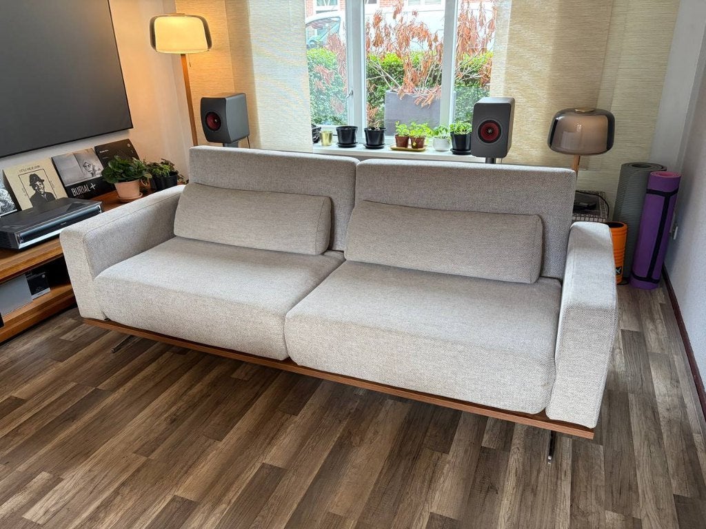 Slaapbank Copperfield II Midcentury Bank, Huis en Inrichting, Gebruikt, Hout, Tweepersoons, 75 tot 100 cm