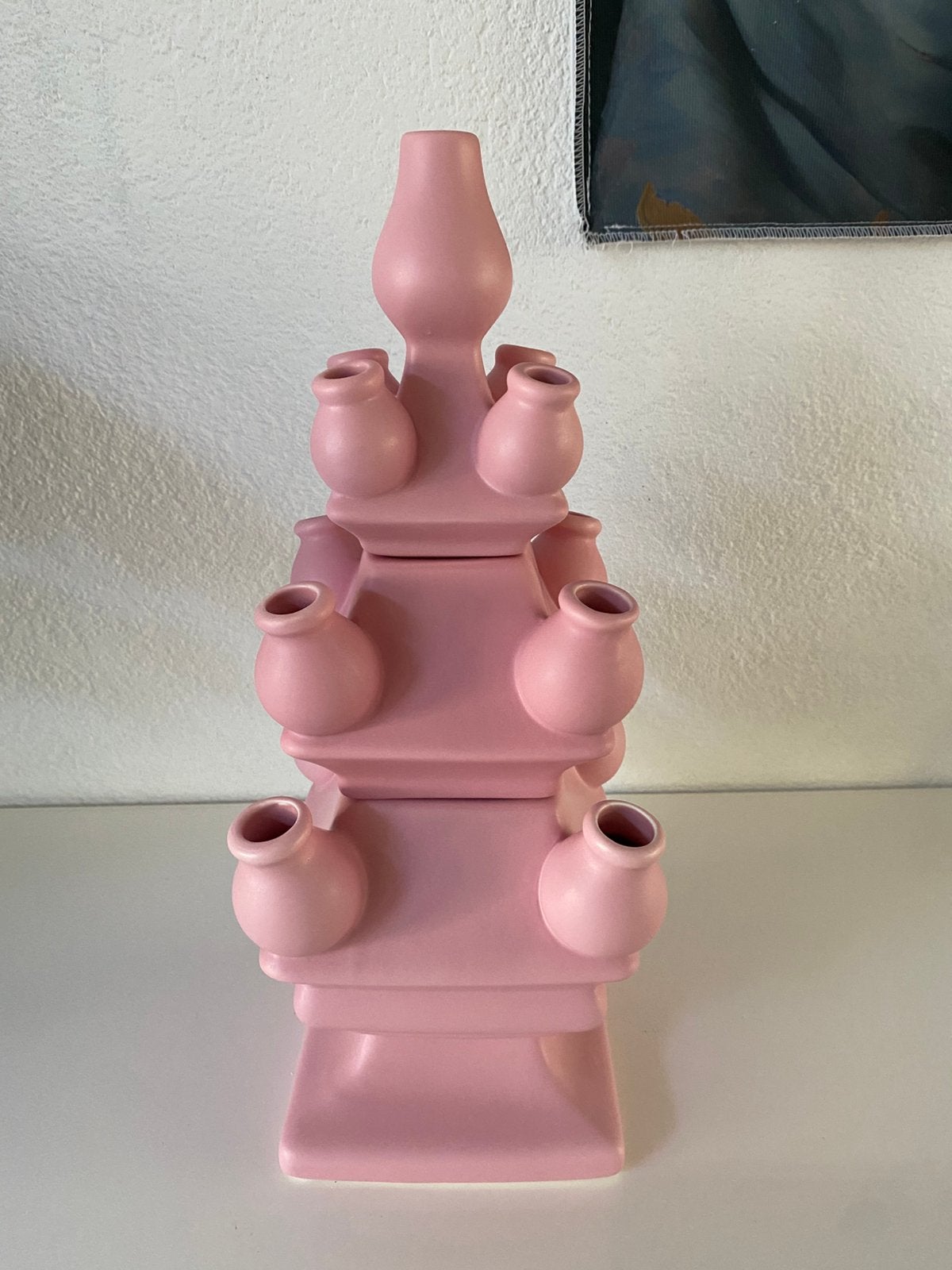 Tulpenvaas, Heinen Delfts Blauw, roze, nieuw, Huis en Inrichting, Ophalen