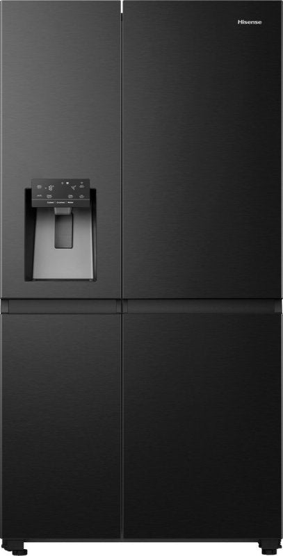 Hisense Amerikaanse koelkast RS818N4IFD - Zwart, 200 liter of meer, 60 cm of meer, Met aparte vriezer, Nieuw