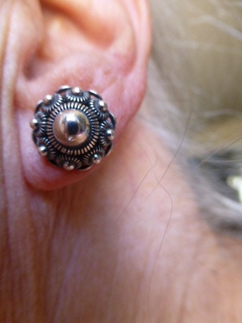 Antieke Zilveren Zeeuwse Knoop Oorbellen, Sieraden, Tassen en Uiterlijk, Antieke sieraden, Verzenden, Zilver, Oorbellen