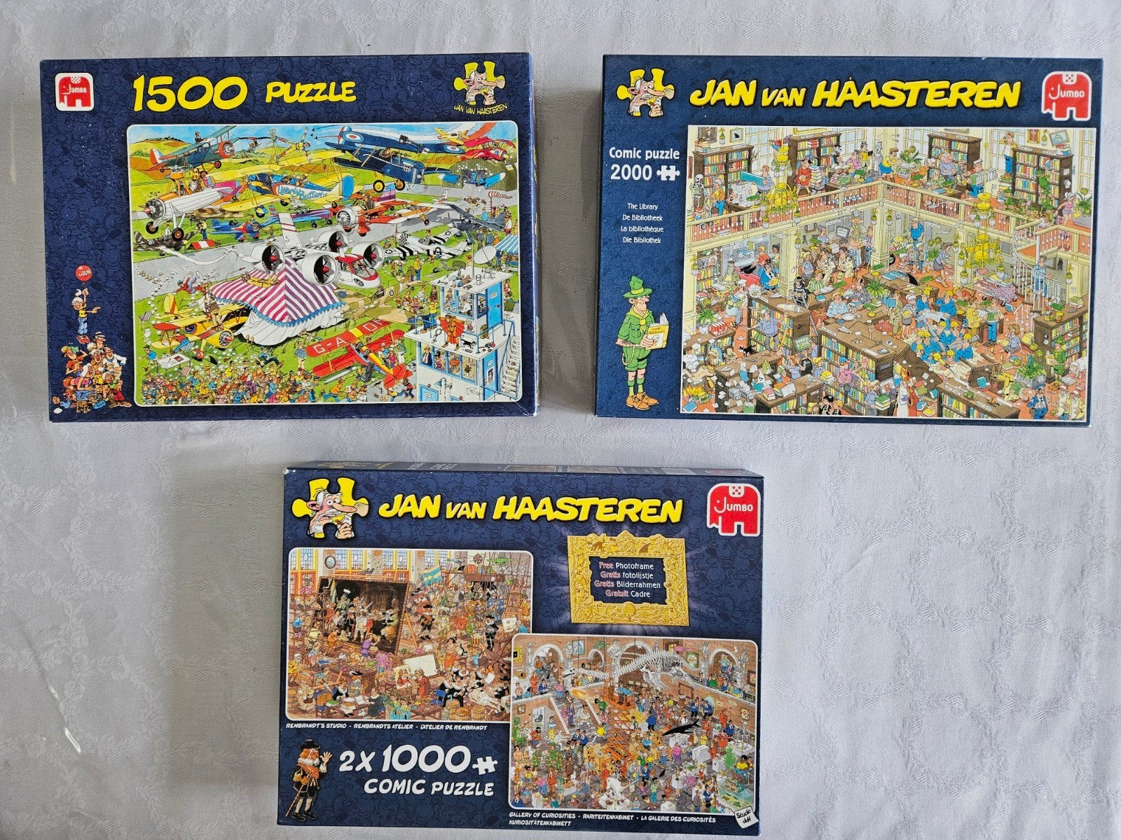 Diverse Jan van Haasteren puzzels, Ophalen, 500 t/m 1500 stukjes, Zo goed als nieuw, Legpuzzel