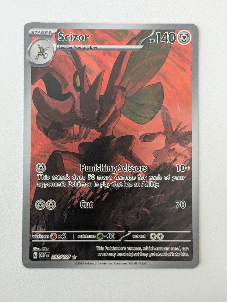 Pokémon kaart (Full Art) - Scizor [Engels], Ophalen of Verzenden, Zo goed als nieuw, Losse kaart, Foil