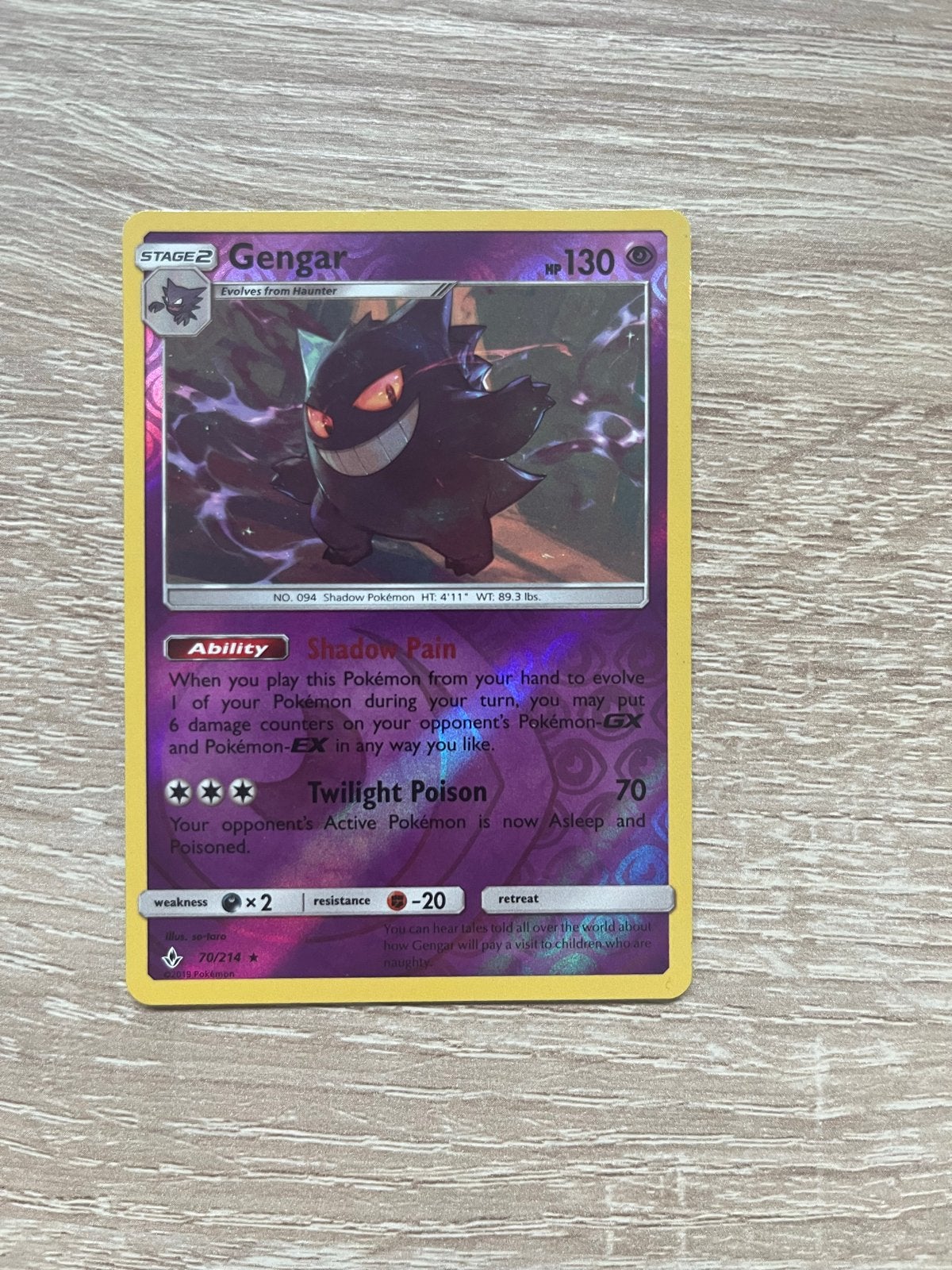 Gengar Reverse Holo - Heavily Played Pokémon Kaart, Ophalen of Verzenden, Gebruikt, Losse kaart, Foil