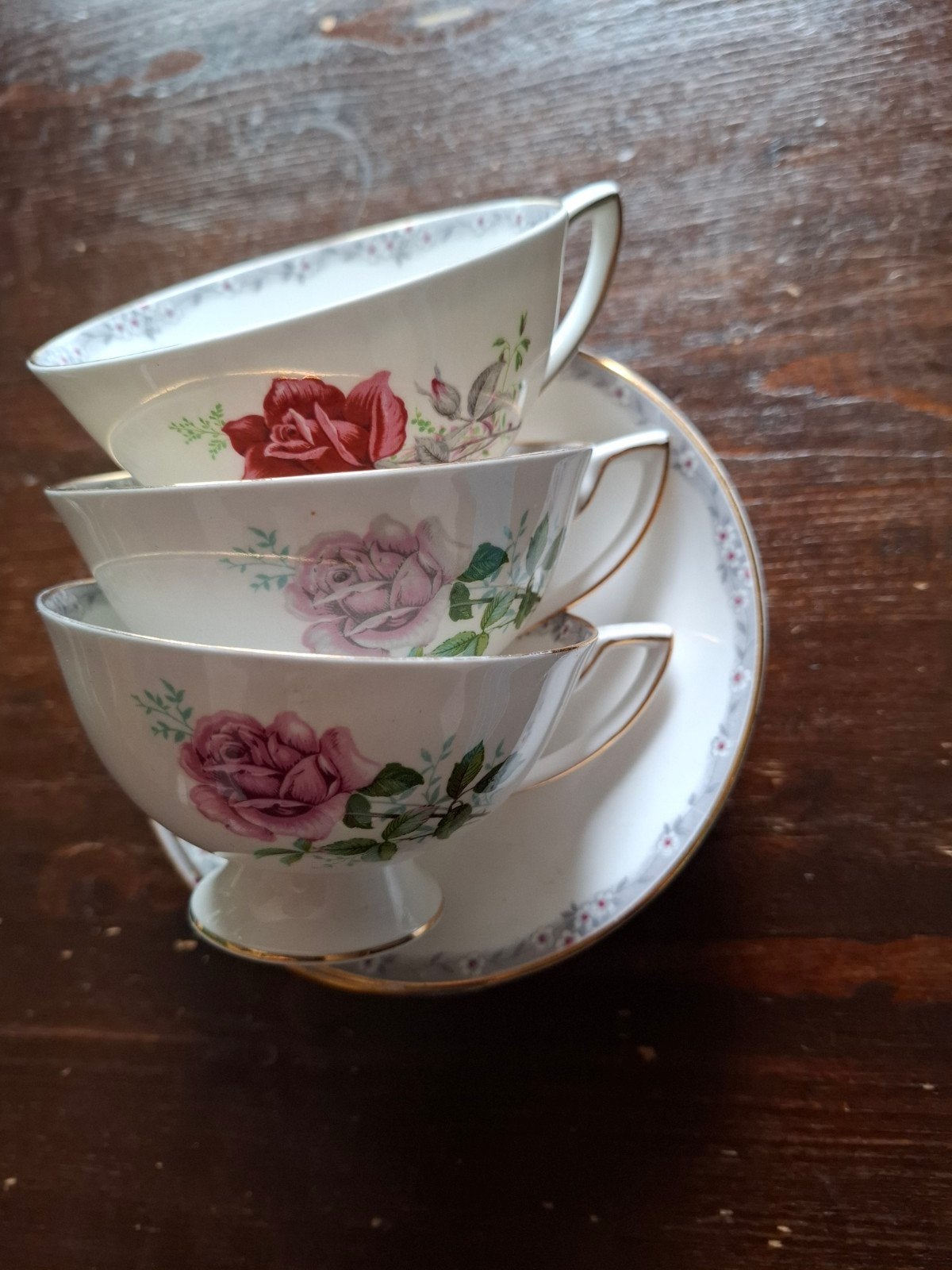 Royal York/Douwe Egberts theekop en schotel 3x, Ophalen, Porselein, Kop en/of schotel