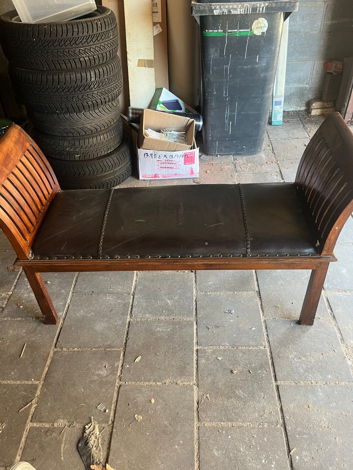 Antiek bankje, Ophalen of Verzenden, Gebruikt, Tweepersoons, Minder dan 150 cm