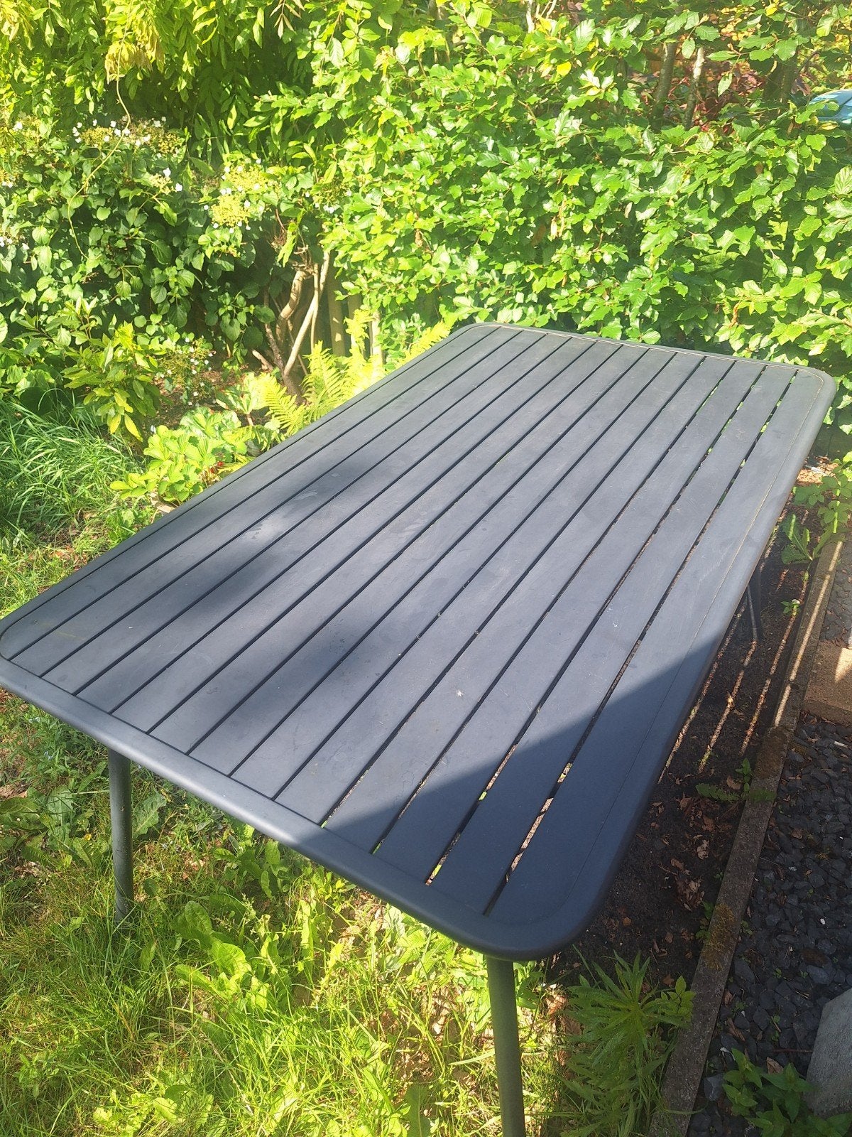 Moderne rechthoekige tuintafel - Gebruikt, Ophalen of Verzenden