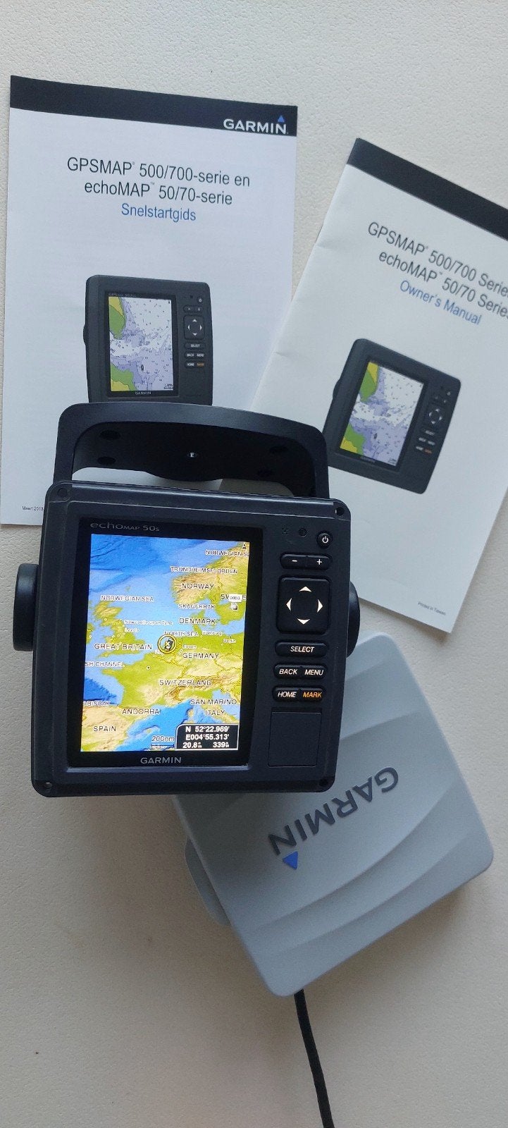 Garmin ECHOMAP 50S 5 INCH SOUNDER / PLOTTER ., Ophalen of Verzenden, Zo goed als nieuw, Kaartplotter of Fish Finder